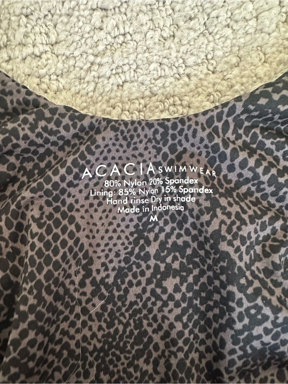 EUC Acacia Swim Striped PALM SPRINGS High Cut M